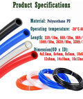 Heavy Duty Polyurethane Pneumatic Air Compressor Hose For Tough Shop Grind Flexible Compressed Air Tubing in various colors and sizes.