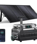 Portable Power Station 2048Wh LiFePO4 Battery Solar Generator With 2400W Continuous Output and 5000W Peak with solar panel