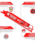 Carbide Tipped Metal Cutting Reciprocating Blade 6 Inch 8 Tooth For Thick Metal Pipes And Demolition Projects Fast Clean Cuts