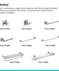 Ventus Bathroom Shelf With Towel Bar In Brushed Nickel Finish Built From Solid Brass Heavy Duty Build That Resists Rust