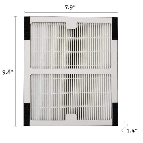 Air Purifier Replacement Filter A Set Two Pack HEPA And Activated Carbon Filters For IAP-10-100, IAP-10-150, AC-2119 And IAF-H-100A Models For Cleaner Indoor Air, dimensions 9.8 x 7.9 x 1.4 inches.
