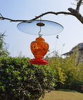 Large 13 Inch Glass Rain Cover For Outdoor Bird Feeder, Two Way Hanging Or Shepherd Pole Mount, Weatherproof Clear Dome Shield