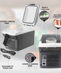 Compact 6 Quart Thermoelectric Cooler And Warmer For Car Rv And Truck, portable fridge with adjustable strap and power cord.