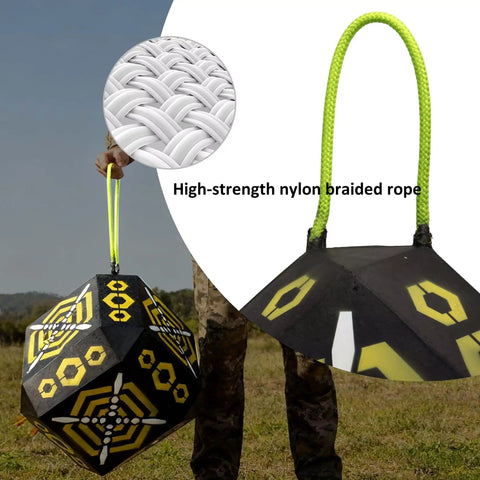 18 Sided Portable Foam Archery Target Block With Carry Handle for Broadheads Field Points Compound Bows and Crossbows, neon spots.