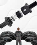 Exploded view of Hella Durable 3/8 Inch Check Valve Inline Non Return One Way Fluid Control For Fuel Air Gas Oil E85 Diesel Systems.