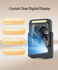 Ultra Slim 20000mAh Magnetic Cruise Approved Fan With Night Light showing four speed settings on display