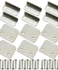 Heavy Duty Nickel Plated Drawer Stopper Set L Shaped And Straight Cabinet Back Braces Rust Proof Wardrobe Guards Pro Grade Hardware Built Tough For Zero Fuss Operation, set of 12 with mounting screws.