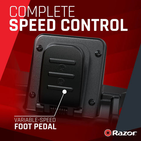 Ground Force Elite Electric Go Kart variable-speed foot pedal for teens and adults, realistic shifter kart styling.