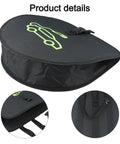 Rock Solid EV Charger Cable Storage Bag With Heavy Duty Suspension Strap Hella Spacious 600D Oxford Organizer For Electric Vehicles Black Interior Cord Bag with lid and strap details.