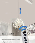 Retractable Pendant Hoist System For Chandeliers With Remote Control And Wall Switch Electric Motor in a home.