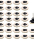 30 Pieces Two Inch Pro Grade Compressed Wool Disc Polishing Buffing Pads And Wheels Kit with disc pad holder and quarter inch shank.
