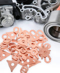 Dent Puller Rings Kit 50 Pieces For Auto Body Sheet Metal Repair, showing rose gold iron dents rings and automotive parts