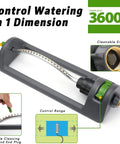 18 Brass Nozzles Oscillating Lawn Sprinkler For Lawns Up To 3600 Sq Ft With Heavy Duty Base Upgraded Brass Nozzle Gray Finish