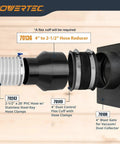 Rock Solid 4 Inch To Two Half Inch Hose Cone Reducer Pack For Dust Collection Systems showing a PVC hose fitting.