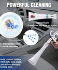Tornado Nozzle Air Blow Gun with 360° rotation, powerful cleaning for car interiors, displaying tapered nozzle for effective airflow.