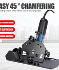 45 Degree Tile Chamfering Attachment for Angle Grinder Aluminum Alloy Frame Beveled Tile Cutter Miter Seat Chamfer Tool Easy Home DIY Grinder Accessory for Precise Bevels, black angle grinder attachment