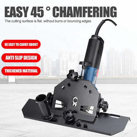 45 Degree Tile Chamfering Attachment for Angle Grinder Aluminum Alloy Frame Beveled Tile Cutter Miter Seat Chamfer Tool Easy Home DIY Grinder Accessory for Precise Bevels, black angle grinder attachment