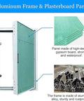 Rock Solid Paintable Aluminum Drywall Access Panel Door showing aluminum frame and plasterboard panel construction details.