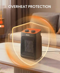 Portable Space Heater With Thermostat, 1500W PTC Ceramic Indoor Heater For Home Or Office, 2S Fast Heating, overheat protection
