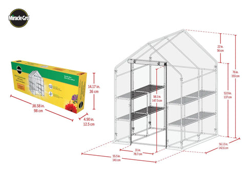 Patio Friendly Outdoor Mini Walk In Greenhouse Tent All Season Plant Growth Booster For Small Gardens With Eight Wire Shelves Clear Front Panels Easy Setup Compact Four Foot Eight Inch By Four Foot Eight Inch By Six Foot Five Inch