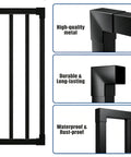 Straight Up Heavy Duty 48 Inch Wide By 42 Inch High Outdoor Deck Gate Kit In Matte Black with high-quality metal construction.