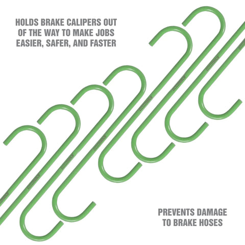 8 Piece Brake Caliper Hanger Set With Brake Hose Support Prevents Kinks During Suspension And Brake Repairs Hi Vis Green