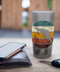 Hang Gliding Retro Flying Vintage Hang Glider Stainless Steel Insulated Tumbler on table with phone and keys