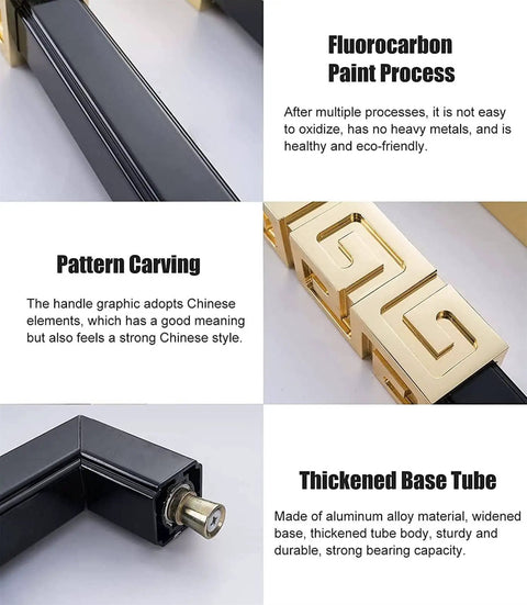 Large Rustic Aluminum Sliding Barn Door Handle Double Sided Push Pull For Office Glass Doors 47.2 Inch (120 Cm) Black Finish