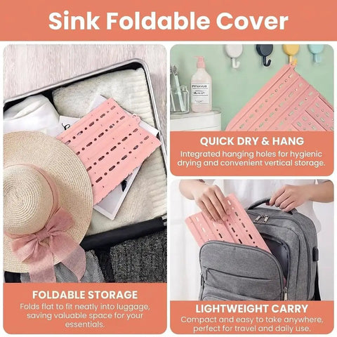 Foldable Silicone Sink Cover Is A Total Gamechanger For Keeping Your Bathroom Counter Crisp As It Acts Like A Waterproof Makeup Organizer That Shuts Down Water Spills And Secures Your Daily Beauty Gear From Moisture Damage At Home