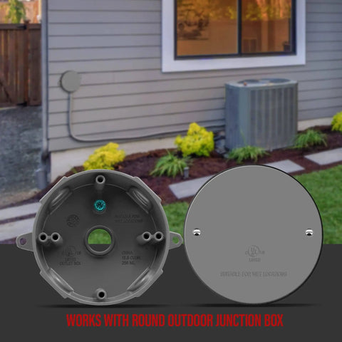 4 Inch Round Weatherproof Blank Wall Plate For Outdoor Use With Gasket, Rugged Stainless Steel Cover, outdoor installation