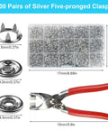 200 Piece Metal Snap Button Set With Quick Fastener Pliers Tool Kit For DIY Fashion And Sewing Durable 9.5mm Snaps For Clothes Bags And Craft Projects