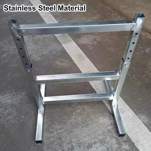 Heavy Duty Stainless Steel Gravity Conveyor Rollers With Adjustable Height Stand For Industrial Factories And Warehouses Rustproof And Waterproof stand showcasing stainless steel material.