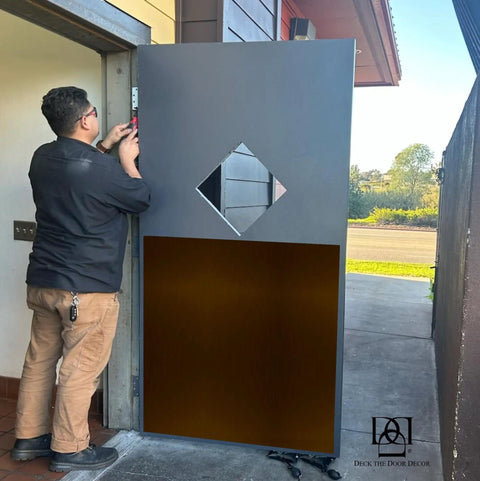 Rock Solid Door Armor Plates With Easy Peel And Stick Adhesive For Interior Wall Guard And Kick Protection Featuring Top Shelf Shiny Brass Finish Hard Anodized Aluminum Construction Built Different For Standard 30 By 34 Inch Fit