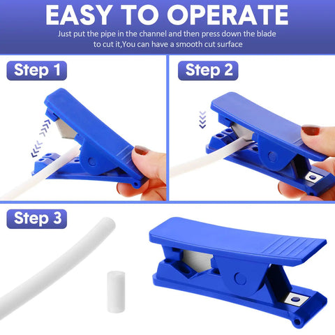 Step-by-step use of Nine Piece PTFE Tubing Cutter Set For Nylon PVC PU Tubing And Hose Up To Three Quarters Inch OD