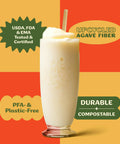 Jumbo Agave Straws Bulk Pack 1500 Count For Smoothies, Eco Friendly Compostable Drinking Straws Made From Upcycled Agave, Durable No Soggy Finish, Sustainable Everyday Use For Home And Parties. single agave straw in smoothie