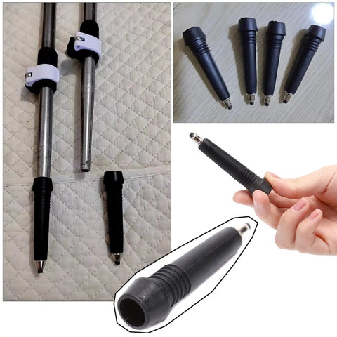 5 Pack Trekking Pole Tips Replacement Carbide Tungsten End Caps For Outdoor Hiking Sticks Climbing Walking Poles Gear Durable Wear Resistant Universal Rod End Tip Set, black, 76x12 mm