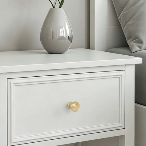 White dresser with a single matte black knob from 10 Pack Dope Matte Black Cabinet Knobs Set For Kitchen Cabinets And Dressers Easy Install