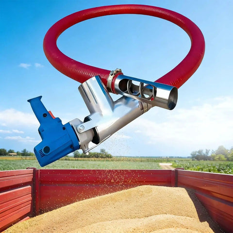 Workhorse Electric Screw Conveyor For Grain And Pellets Portable Suction Auger Feeder 2000W Motor, 60-Inch Reach over grain