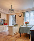Farmhouse Pendant Light Fixture, 4 Light Geometric Rustic Chandelier For Kitchen Island And Dining Room over dining area.