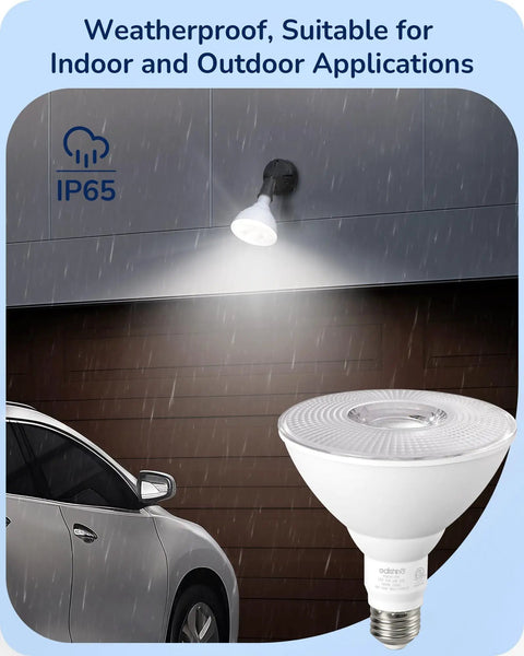 Super Bright Par38 LED Flood Light Bulbs Outdoor Dimmable 5000K Daylight 1800 Lumens Weatherproof Flicker Free 4 Pack Built Different For Any Driveway Or Patio