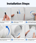 Installation steps for Portable AC Window Vent Kit With 5.9 Inch Exhaust Hose And 5.9 Inch Coupler Bird Guard Adjustable Window Seal.