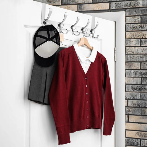 Over The Door Hooks Five Pack Heavy Duty Tri Coat Rack All Metal Hangers Chrome Fit One And Three Eighths Inch Doors