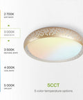 20 Inch LED Flush Mount Ceiling Light Fixture In Modern Gold Finish Slick Close To Ceiling Low Profile Dimmable 42W with Color Temperature Chart
