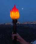 Retro Resin Torch Prop LED Light Handheld Flameless Portable Outdoor Torch Prop Lamp For Camping Parties Stage Performances