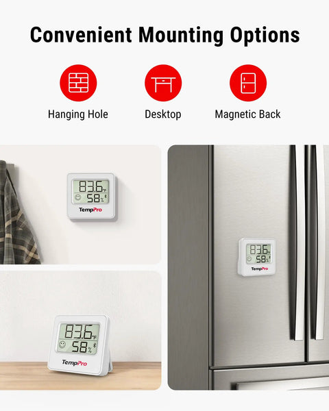 Bluetooth Digital Hygrometer Indoor Thermometer With 260 Ft Range And Comfort Icons No Fuss Dry Comfort Wet For Quick Humidity And Temperature Readouts At Home Or Office, magnetic back
