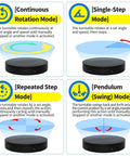 Remote Controlled Motorized Turntable For Photography And Display 360 Degree Spinning Platform modes: Continuous, Single-Step, Repeated, Pendulum.