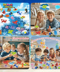 Mini Ocean Animals Building Blocks Party Favor Kits For Kids, 24 Pack Goodie Bag Stuffers displayed in various scenes.