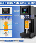 Commercial Can Sealer Machine Automatic Cup Sealer Five Station Beverage Packaging Plug And Play Powerhouse with LED Display and Auto Lift.