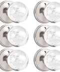 Clear Glass Privacy Door Knobs 6 Pack With Lock Heavy Duty Satin Nickel Interior Bedroom Bathroom Door Knobs Round Bubble Ball Handles