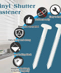 Top Shelf 30 Pack 3 Inch White Vinyl Shutter Fasteners Hella Durable PVC Anchor Pins for Exterior Decorative House Shutters